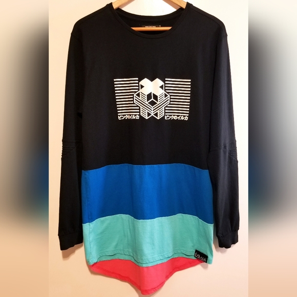 PINK + DOLPHIN The Promo Cube Long Sleeve Tee Shirt Color Block